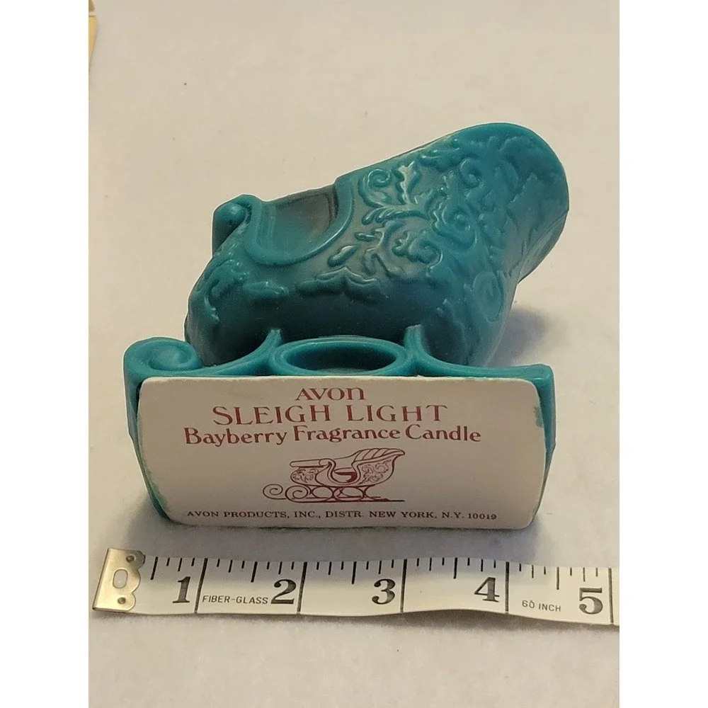 VTG Avon Sleigh Bayberry Candle 1970s Collectible Wax Christmas Display w/ Box